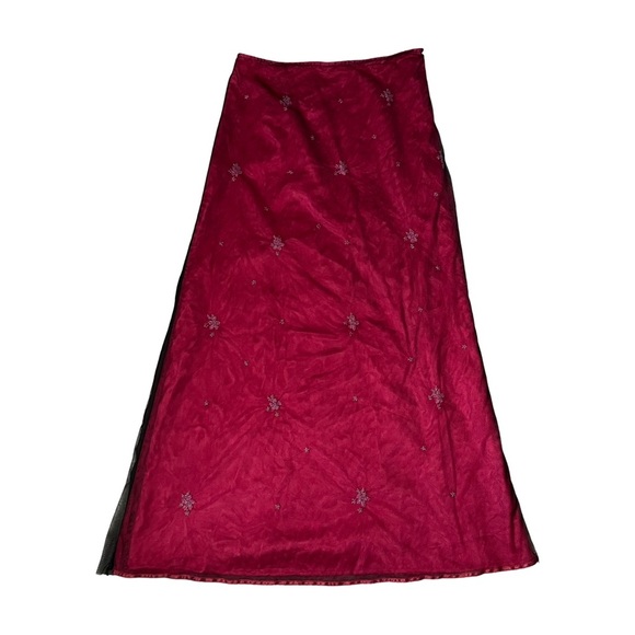 Vintage 90s Delias Embroidered Jeweled Maxi Skirt Size 7/8 - Picture 7 of 10